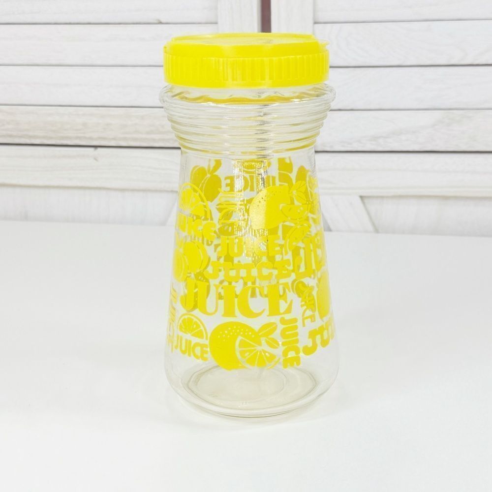 Vintage Anchor Hocking Glass‎ Juice Carafe 24oz Yellow 60s 70s MCM Lemon